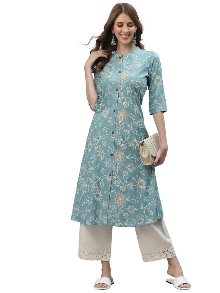 Stylum Women's Floral Print Rayon A-Line Kurta